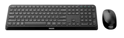 [SPT6407B/00] PHILIPS WIRELESS KEYBOARD-MOUSE COMBO, 2.4 GHz WIRELESS AND BLUETOOTH, SILENT DESIGN, MULTIMEDIA SHORTCUTS, 110 KEYS, 1600 DPI, BLACK 