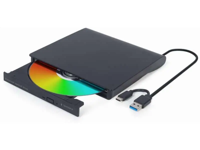 [8716309125130] GEMBIRD EXTERNAL CD/DVD±RW WRITER SLIM USB& USB-C DVD-USB-03 BLACK 