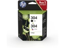 [3JB05AE] HP 304 2-Pack Black/Tri-Color Original Ink Cartridge 